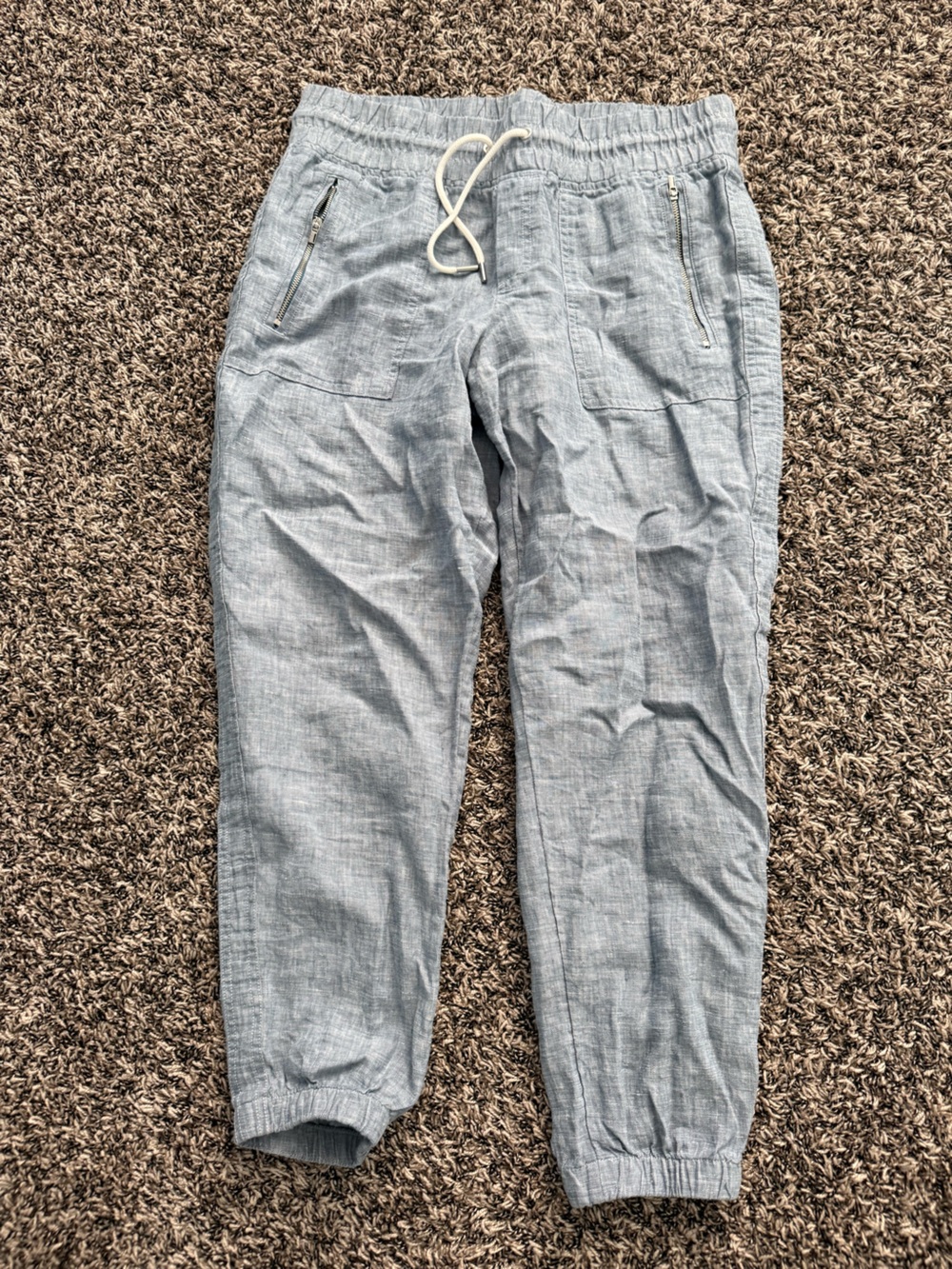 Athleta Cabo Light Blue Linen Joggers - 8P